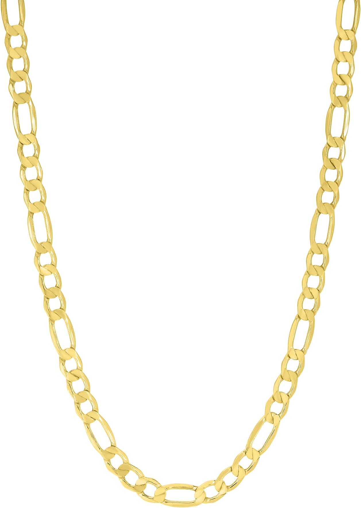 10k Yellow Gold 5.5mm Lite Figaro Chain Link Necklace