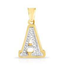 Load image into Gallery viewer, 10k Yellow Gold and White Gold 15mm 3D Alphabet Initial A Pendant
