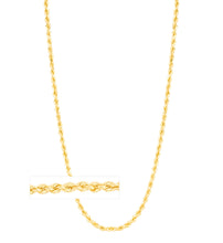 Load image into Gallery viewer, 10k Yellow Gold 3mm Hollow Rope Chain Necklace
