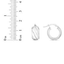 Load image into Gallery viewer, 14k Yellow Gold 17.5mm Wide Ribbed Hoop Earrings
