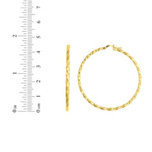 Load image into Gallery viewer, 14k Yellow Gold 45mm Round Diamond Cut Hoop Earrings
