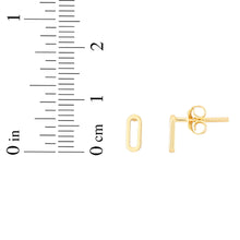 Load image into Gallery viewer, 14k Yellow Gold 7mm Mini Paperclip Stud Earrings
