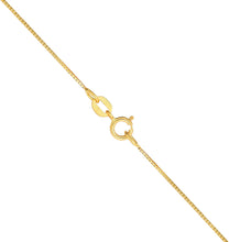 Load image into Gallery viewer, 14k Yellow Gold or White Gold or Rose Gold 0.6mm Solid Box Chain Link Necklace with Spring Ring Closure
