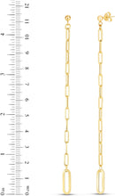 Load image into Gallery viewer, 14k Yellow Gold 115mm Extra-Long Paperclip Chain Dangle Earrings
