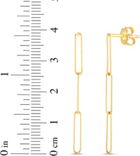 Load image into Gallery viewer, 14k Yellow Gold 39mm Triple Paperclip Drop Earrings
