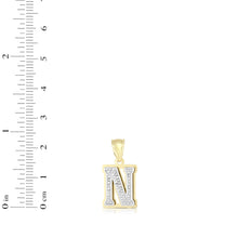 Load image into Gallery viewer, 10k Yellow Gold and White Gold 15mm 3D Alphabet Initial A Pendant
