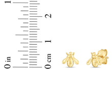 Load image into Gallery viewer, 14k Yellow Gold 6mm Bee Stud Earrings
