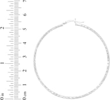 Load image into Gallery viewer, 10k White Gold 2mm Diamond Cut Round Tube Hoop Earrings
