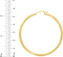 Load image into Gallery viewer, 10k Yellow Gold 3mm Diamond Cut Round Tube Hoop Earrings
