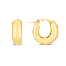 Load image into Gallery viewer, 14k Yellow Gold 20mm Small Puffy Hoops Earrings
