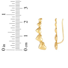 Load image into Gallery viewer, 14k Yellow Gold 23mm Heart Ear Climber Earrings
