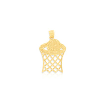 Load image into Gallery viewer, 10k Yellow Gold Flat Basketball Hoop Pendant
