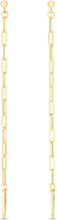 Load image into Gallery viewer, 14k Yellow Gold 115mm Extra-Long Paperclip Chain Dangle Earrings
