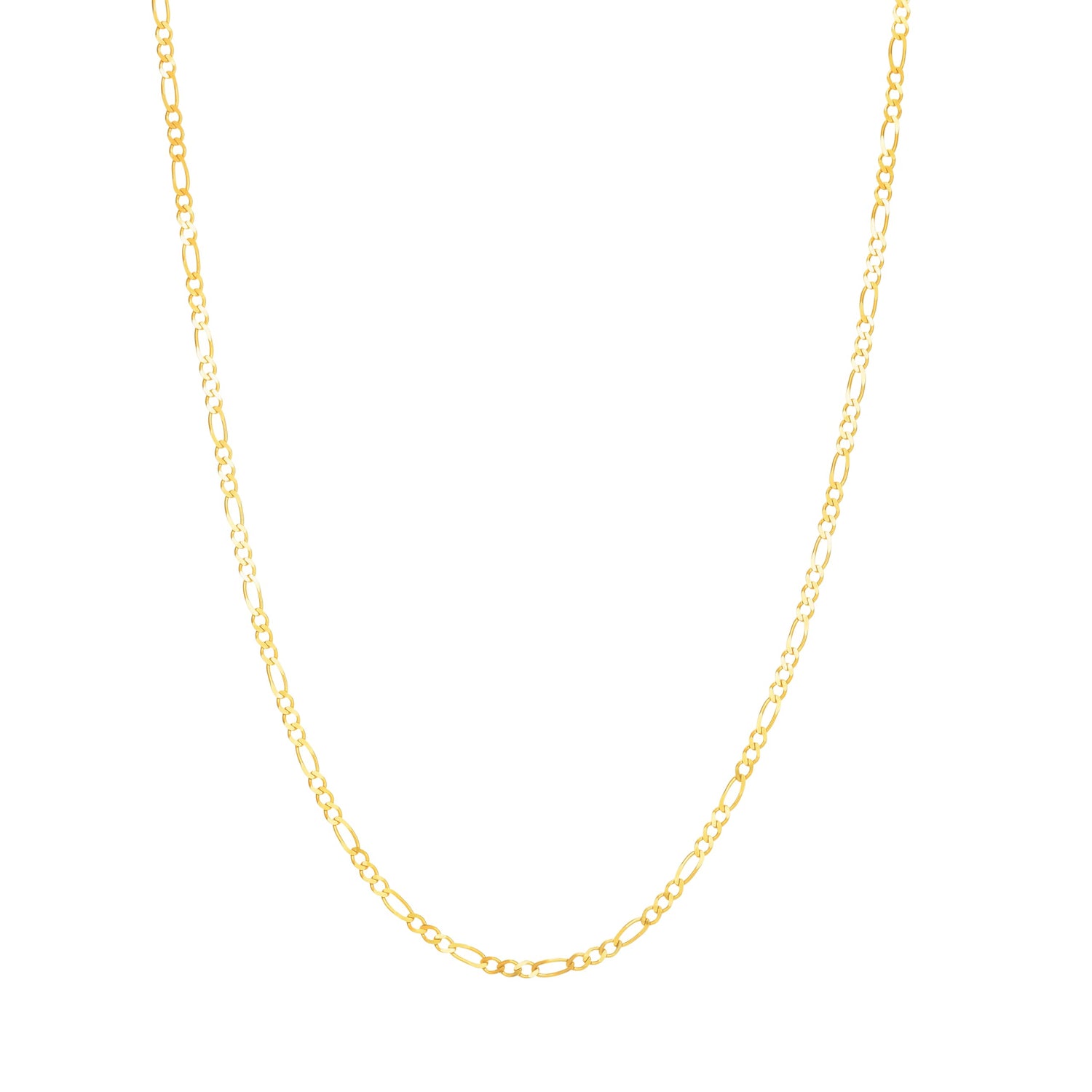 10k Yellow Gold 2.5mm Solid Clasic Figaro Necklace