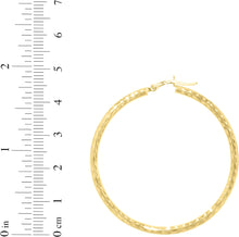 Load image into Gallery viewer, 10k Yellow Gold 2.5mm Diamond Cut Round Tube Hoop Earrings
