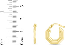 Load image into Gallery viewer, 14k Yellow Gold 16.7mm Puffed Hexagon Hoops Earrings
