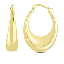 Load image into Gallery viewer, 14k Yellow Gold 28.5mm Polished Puff Hoop Earrings
