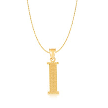 Load image into Gallery viewer, 10k Yellow Gold 1 Inch Extra Large Textured Letter Pendant A-Z Alphabet Pendant with Optional Rope Chain Necklace
