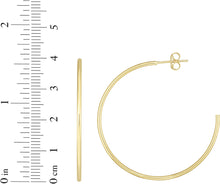 Load image into Gallery viewer, 14k Yellow Gold 1.5mm x 40mm High Polish Open C Hoop Earrings
