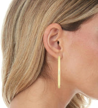 Load image into Gallery viewer, 14k Yellow Gold 4mm x 30mm High Polish Open C Hoop Earrings
