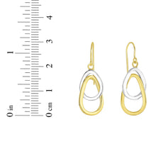 Load image into Gallery viewer, 14k Yellow Gold and White Gold 30mm Interlocked Ovals Drop Earrings
