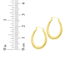 Load image into Gallery viewer, 14k Yellow Gold 20mm Graduated Oval Twist Back to Back Hoop Earrings
