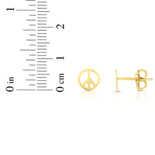 Load image into Gallery viewer, 14k Yellow Gold 7mm Peace Symbol Sign Stud Earrings
