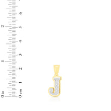 Load image into Gallery viewer, 10k Yellow Gold and White Gold 15mm 3D Alphabet Initial A Pendant
