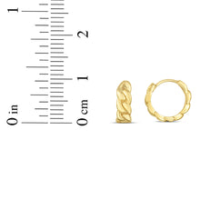 Load image into Gallery viewer, 14k Yellow Gold 9.9mm Polished Thick Curb Chain Huggie Hoop Earrings
