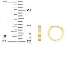 Load image into Gallery viewer, 14k Yellow Gold 10.5mm Linear Diamond Cut Huggie Earrings
