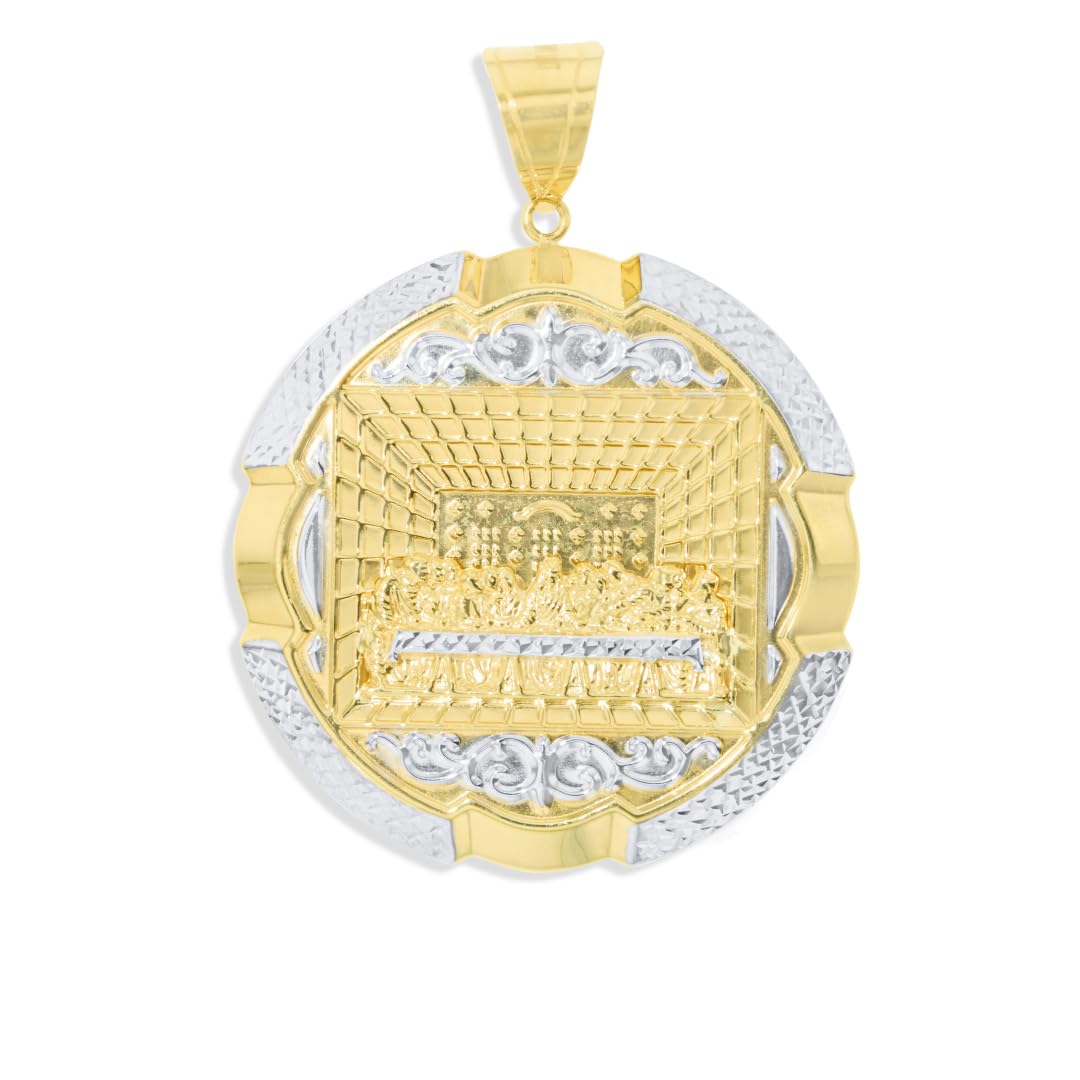 10k Yellow Gold and White Gold Last Supper Charm Pendant