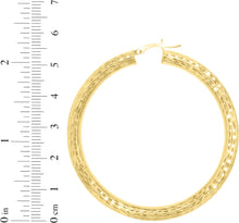 Load image into Gallery viewer, 10k Yellow Gold 5mm Diamond Cut Round Tube Hoop Earrings
