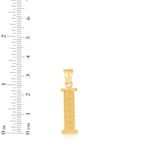 Load image into Gallery viewer, 10k Yellow Gold 1 Inch Extra Large Textured Letter Pendant A-Z Alphabet Pendant with Optional Rope Chain Necklace
