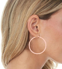 Load image into Gallery viewer, 14k Rose Gold 2mm High Polish Round Tube Hoop Earrings
