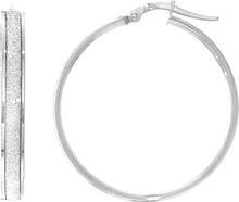 Load image into Gallery viewer, 14k White Gold 30mm Glitter Hoop Earrings
