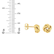 Load image into Gallery viewer, 14k Yellow Gold 11mm Medium Multi-Row Love Knot Stud Earrings
