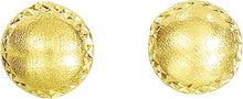 Load image into Gallery viewer, 14k Yellow Gold 8mm Satin Bead and Diamond Cut Post Earrings
