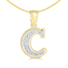 Load image into Gallery viewer, 10k Yellow Gold and White Gold 15mm 3D Alphabet Initial A Pendant
