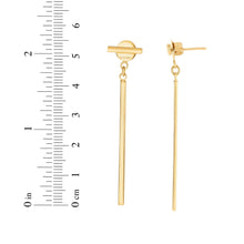 Load image into Gallery viewer, 14k Yellow Gold and White Gold 55mm Gold High Polished Bar Drop Earrings
