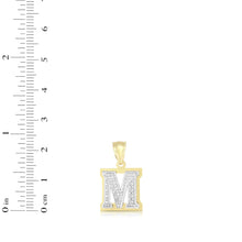 Load image into Gallery viewer, 10k Yellow Gold and White Gold 15mm 3D Alphabet Initial A Pendant
