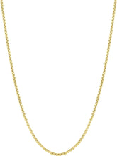 Load image into Gallery viewer, 14k Yellow Gold or White Gold 1.5mm Lite Round Box Chain Link Necklace
