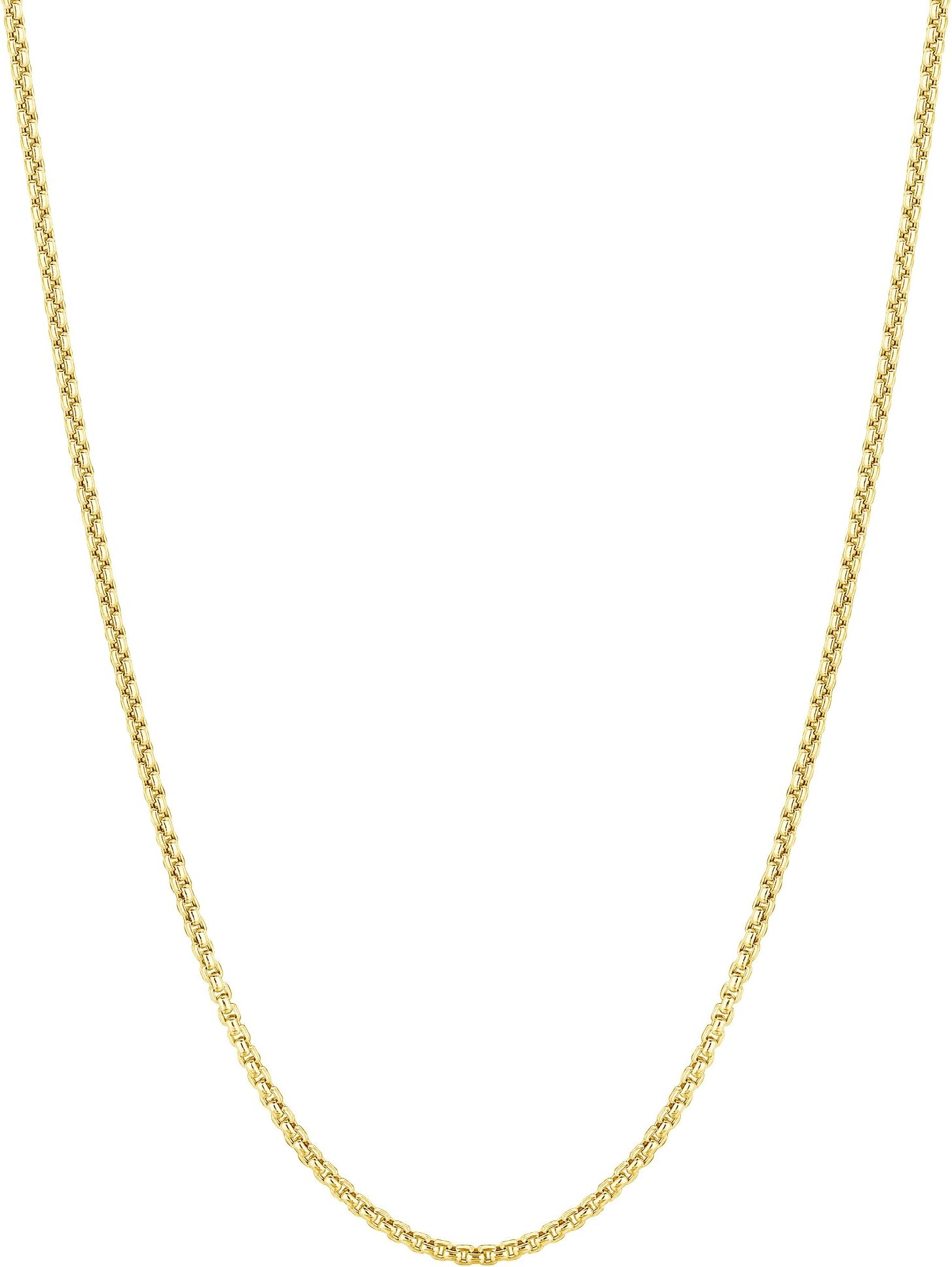 10k Yellow Gold 1.5mm Lite Round Box Link Chain Necklace