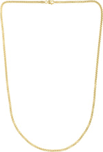 Load image into Gallery viewer, 14k Yellow Gold or White Gold 2.5mm Solid Round Box Chain Link Necklace
