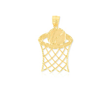 Load image into Gallery viewer, 10k Yellow Gold Flat Basketball Hoop Pendant
