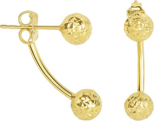 Load image into Gallery viewer, 14k Yellow Gold 20mm Small Diamond Cut Front to Back Earrings
