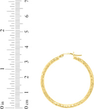 Load image into Gallery viewer, 10k Yellow Gold 2.5mm Diamond Cut Round Tube Hoop Earrings
