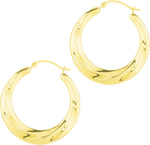 Load image into Gallery viewer, 14k Yellow Gold 15mm Round Twist Back to Back Hoop Earrings
