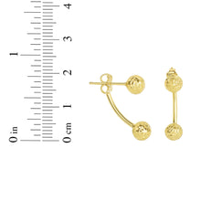 Load image into Gallery viewer, 14k Yellow Gold 20mm Small Diamond Cut Front to Back Earrings
