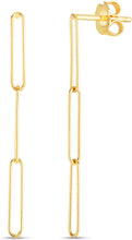 Load image into Gallery viewer, 14k Yellow Gold 39mm Triple Paperclip Drop Earrings
