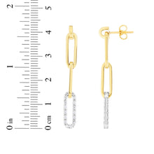 Load image into Gallery viewer, 14k Yellow Gold 43mm 0.29ct Diamond Paperclip Earrings
